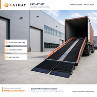Rampe de chargement mobile pliable en deux sections pour chariot élévateur et conteneurs