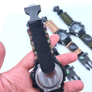 Orologio sportivo impermeabile di <span class=keywords><strong>sopravvivenza</strong></span> all'aperto orologio esterno multifunzionale con flint fischietto braccialetto della bussola - Product Image 3