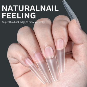 240pcs Extra <span class=keywords><strong>Long</strong></span> Frosted Nail Capsules Couverture Complète Stiletto Coffin Français Faux Faux Soak Off Gel Nail Tips Acrylique Press on - Product Image 5