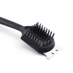 Brosse de nettoyage pour barbecue avec tête en fil d'acier inoxydable, manche en plastique, 50,8 cm, outil polyvalent pour grillades et four - Product Image 5