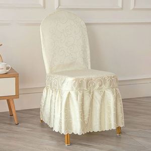Housses de chaise élastiques personnalisées en jacquard rouge pour événements et banquets - Product Image 6