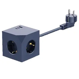 Cube shape Wholesale Row Plug german portable switch ce and gs european power strip electrical extension leads with swith