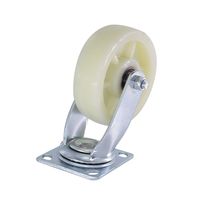 Roues pivotantes robustes en nylon PP de 4/5/6/8 pouces avec frein pour bacs à matériaux, chariots à moules et étagères lourdes