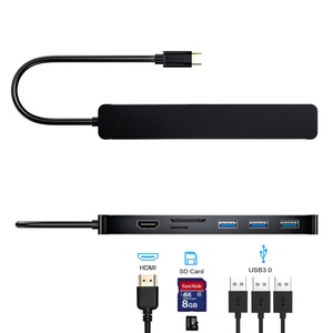Hub USB C <span class=keywords><strong>7</strong></span> en 1 Type C vers HDTV 4K VGA 3 USB 3.0 Lecteur de carte SD TF Station d'accueil <span class=keywords><strong>pour</strong></span> macbook - Product Image 2