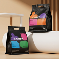 Pochette à fond plat à huit côtés avec logo de marque personnalisé avec fermeture à glissière solide pour les grains de café