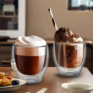 Vaso de Vidrio Borosilicato de Doble Pared Aislado, 250 ml, 8 oz, Resistente al Calor, Transparente, de Grado Alimenticio, Ecológico, Libre de BPA, para Café, Latte, Té - Product Image 5