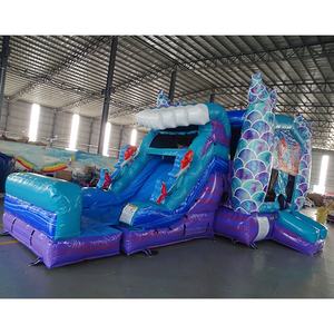 Casa Inflable de PVC de 0.45mm con Temática de la Sirenita, <span class=keywords><strong>Parque</strong></span> <span class=keywords><strong>Infantil</strong></span> con Tobogán para Fiestas de Cumpleaños - Product Image 2