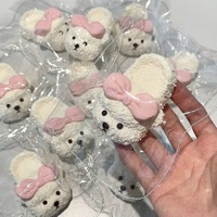 Pantoufles Ours en Peluche Cartoon, Jouet Anti-Stress à Rebond Lent, Jouet Mignon, Dispositif de Décompression à Rebond Lent
