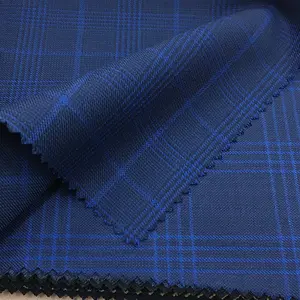 In stock M51433# Plaid wool 280g wool covered suit work clothes school uniform trouser fabric
