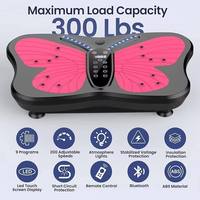 Plateforme vibrante papillon rose – Appareil de fitness pour exercices corporels complets à domicile