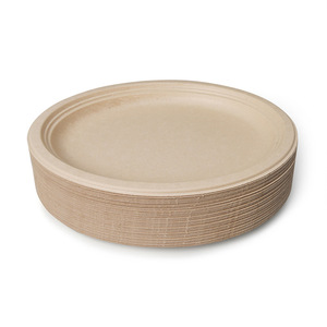Platos Desechables de Bagazo de Caña de Azúcar, Biodegradables, Redondos, de 10 Pulgadas, Vajilla Ecológica para Fiestas - Product Image 1