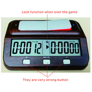 Horloge d'échecs numérique de base en grain de <span class=keywords><strong>bois</strong></span> et minuterie d'échecs avec bonus et retard très utile et de grande qualité - Product Image 2