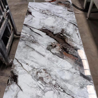 Panneau mural en PVC moderne, feuille de marbre UV imperméable, service de découpe sur mesure, prix de gros, panneau décoratif brillant pour hôtel et villa