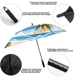 Parapluie de golf double pli avec noms de golf/Parapluies imprimés personnalisés coupe-vent avec auvent pour les jours de pluie - Product Image 4