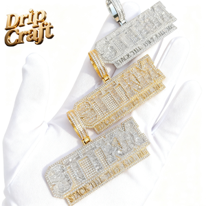 Pendentif Hip-hop STTAM, pendentif lettre pour hommes et femmes, cuivre incrusté de zircon, bijoux tendance Hip-hop, pendentif boutique - Product Image 1