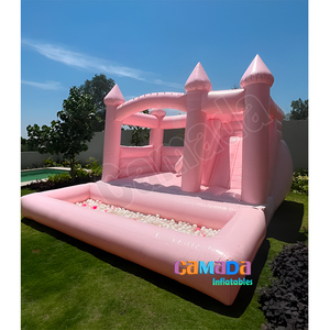 Château gonflable gonflable château gonflable toboggan gonflable blanc et violet maison de rebond château de saut gonflable et fosse à balles - Product Image 4