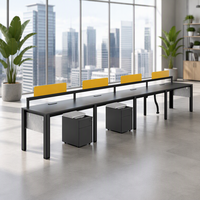Meubles de bureau modulaires pour 2, 4 ou 6 personnes, bureau à plan ouvert avec panneau de cadre en aluminium et armoire pour espace de travail commercial