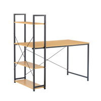 Assurance qualité en bois haut en acier Tube jambe Table métal et bois travail à domicile ordinateur bureau avec étagère de rangement