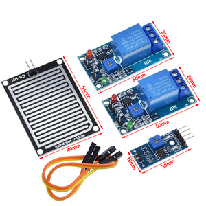 Voor <span class=keywords><strong>Arduino</strong></span> Relay Control Module Sneeuw Regendruppels Weerdetectiesensor Voor Regenwater Sensormodule Voor Sensorkits - Product Image 5