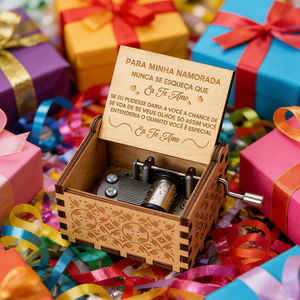 Caja de Música de Madera Grabada en Forma de Corazón de Venta Rápida - Material de Contrachapado de Álamo con Manivela, Duración de Sonido de 30s, Regalo Moderno para - Product Image 4