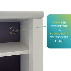 Armoire à bouteilles de gaz en PVC gris 59x39x92 cm avec poignée de porte et pieds antidérapants pour rangement extérieur - Product Image 5