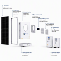 Système de stockage d'énergie solaire hybride 6,2 kW, kit de panneaux solaires en silicium monocristallin pour usage industriel