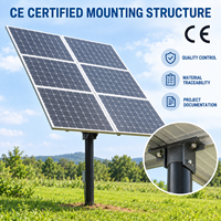 Support de montage photovoltaïque monopoteau personnalisé certifié CE, réglable pour installation au sol en extérieur