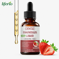 Glycinate de magnésium liquide à absorption élevée, gouttes de magnésium liquide, bromélaïne, vitamines B6, C, D, zinc, complément de magnésium