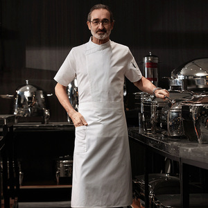 Uniforme de Chef à manches courtes été ventilé maille Chef uniforme mince cuisine vêtements Western Restaurant cuisine vêtements - Product Image 2