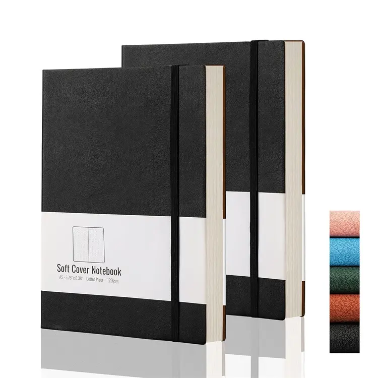 Diario accademico personalizzabile 2023 2024 A5 A6 B5 griglia punteggiata fascia elastica in pelle rigida con copertina rigida Agenda Planner Journal Notebook