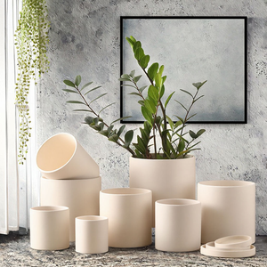 Pot de fleurs en céramique épaisse, écologique, durable et de grande valeur, design moderne et simple, droit, pour <span class=keywords><strong>la</strong></span> maison, le jardin et le salon - Product Image 5