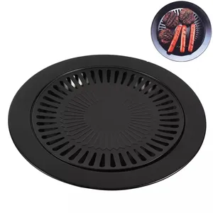 Koreaanse Bbq 12 Inch Elektrische Kachel Non-stick Pan Metalen Oppervlak Rookloze Pan Grill Gasfornuis Outdoor Indoor Grill pan