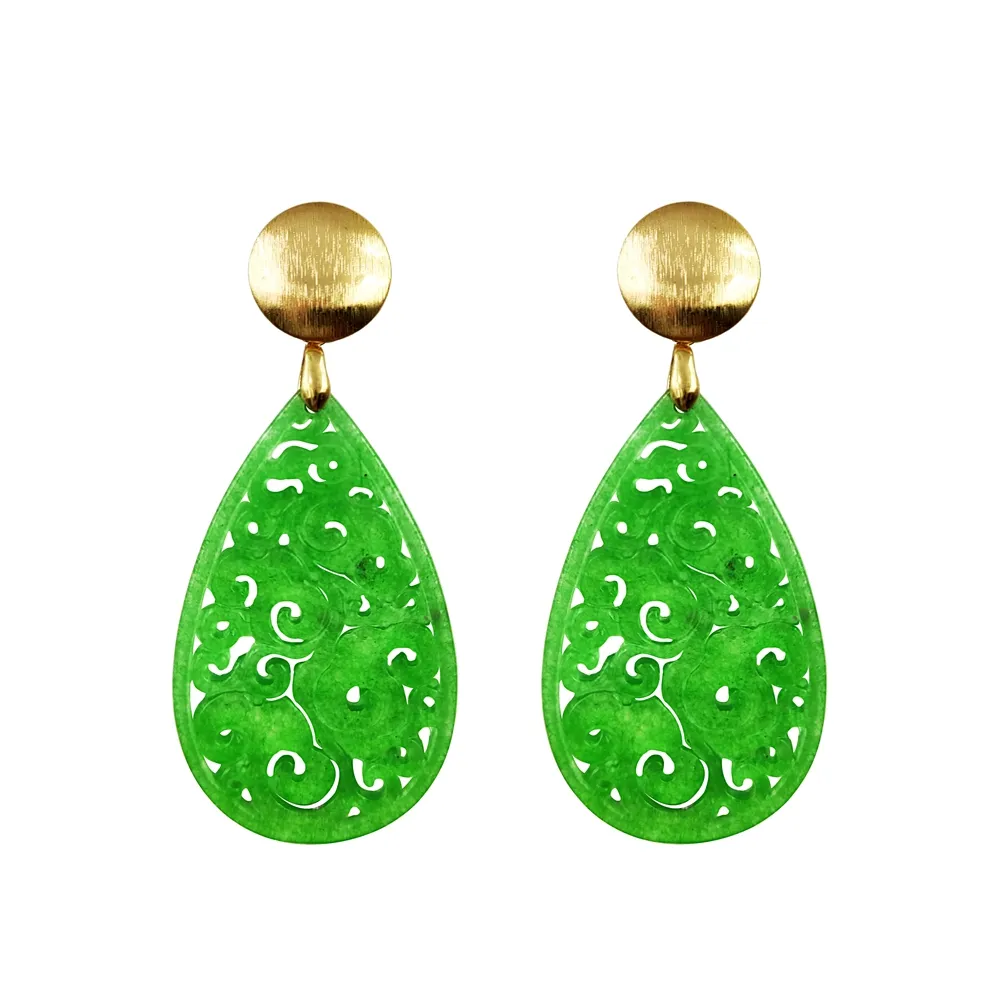 real jade earrings hoop earrings with gemstone charm sterling silver hoop earrings with beautiful aqua green jade charm light green jade