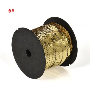 6mm 100y ropa artesanal PVC lentejuelas accesorios surtido colores disfraz vestido bolsa sombrero con cuentas encaje adornos redondo cordón plano lentejuelas - Product Image 3