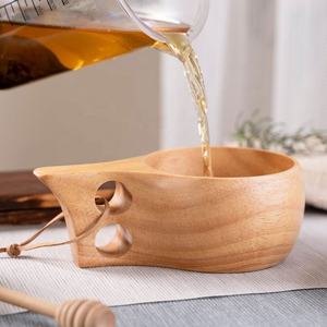 Tasse en bois de haute qualité vaisselle de Style nordique tasse à eau vaisselle avec poignée tasse Kuksa - Product Image 2