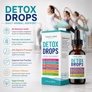Formule Personnalisée Faible MOQ Usine GMP Ingrédients Botaniques Purs Confort Intestinal Santé Métabolique Soutien Quotidien Gouttes Détox Herbales - Product Image 4
