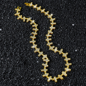 New Hot Selling Simple Design Geometric <b>Cross</b> <b>Chain</b> Necklace Hiphop Style Alloy Gold Silver Plated Men Necklace Fashion Jewelry - Product Image 3