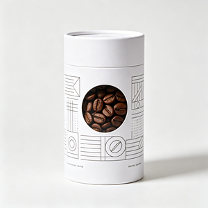 Luxury Rigid Cylinder Paper Can Transparent View <b>Window</b> Kraft Paper Tube Coffee Bean Packaging Box With Custom Size Option - Product Image 6