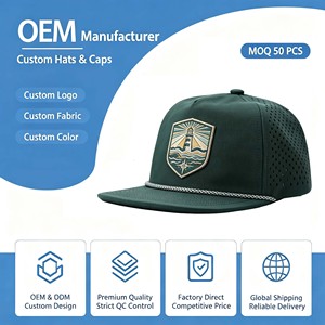 High Quality 6 Panel Pvc Rubber Logo Baseball Cap Wholesale Laser Cut Hole Breathable <b>Waterproof</b> <b>Hat</b> - Product Image 1