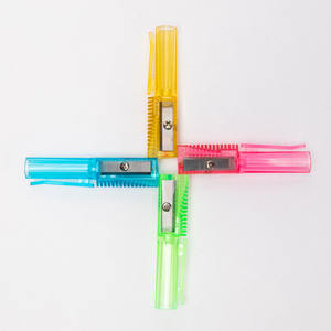 Уникальный дизайн, прозрачная цветная розовая необычная точилка для карандашей с крышкой для ручки - Product Image 1