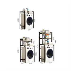 Au-dessus du <span class=keywords><strong>support</strong></span> de rangement de la <span class=keywords><strong>machine</strong></span> <span class=keywords><strong>à</strong></span> <span class=keywords><strong>laver</strong></span> de la salle de bain, le <span class=keywords><strong>sèche</strong></span>-<span class=keywords><strong>linge</strong></span> est situé <span class=keywords><strong>sur</strong></span> le <span class=keywords><strong>support</strong></span> de rangement de la salle de bain - Product Image 2