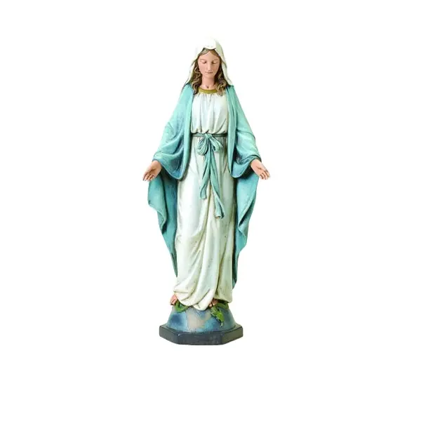 OEM بالجملة مخصص ديكور المنزل الراتنج مريم العذراء تماثيل سيدة من نعمة تمثال ديني