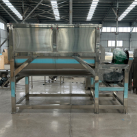 Mélangeur à ruban horizontal pour substrat de champignons, compost, engrais organique, mélange de poudre sèche SUS316L 500L 1000L Automatique CE