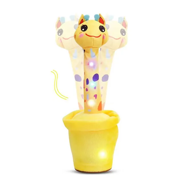 New Style Rechargeable Stuffed Animal with light Walking Singing Dancing Repeating Electric Plush cute giraffe Toy