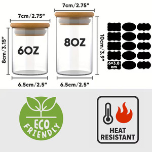 USA Free Shipping 6oz 8oz clear Empty Scented <strong>Glass</strong> <strong>Candle</strong> Containers <strong>Jars</strong> Kit Set with Bamboo Wooden Lid for Making <strong>Candles</strong> - Product Image 2