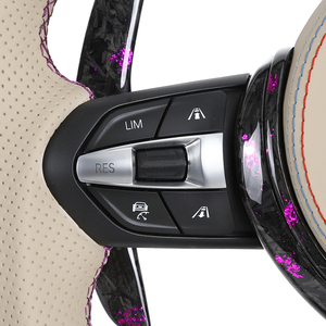 Volant sport à 4 branches avec écran LED, en cuir perforé carbone forgé, surpiqûres personnalisées, couleur au choix pour M3 M4 F82 M2 F87 M5 - Product Image 4