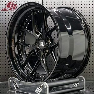 Nuevas llantas forjadas <span class=keywords><strong>JBL</strong></span> de 18-26 pulgadas, de 2 piezas, negro brillante, con 10 radios divididos y borde remachado, 5x112 5x120, para coches deportivos de alto rendimiento. - Product Image 3