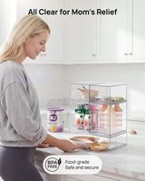 Ensemble de bacs de rangement empilables en plastique transparent à 5 tiroirs, capacité de 6 à 10 L, pour biberons, articles de beauté, cuisine, salle de bain