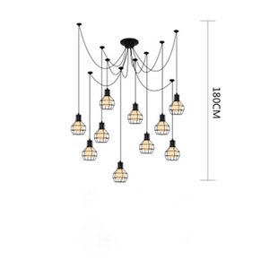 Plafonnier Vintage au design rétro en forme d'araignée, multi-têtes, luminaire décoratif d'intérieur, Vintage et ajustable, idéal pour un salon - Product Image 6