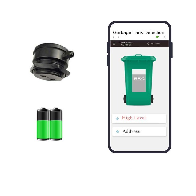 Smart City System Waste Management Garbage Fill Detection GPS 4G IoT Contactless Trash Bin Sensor
